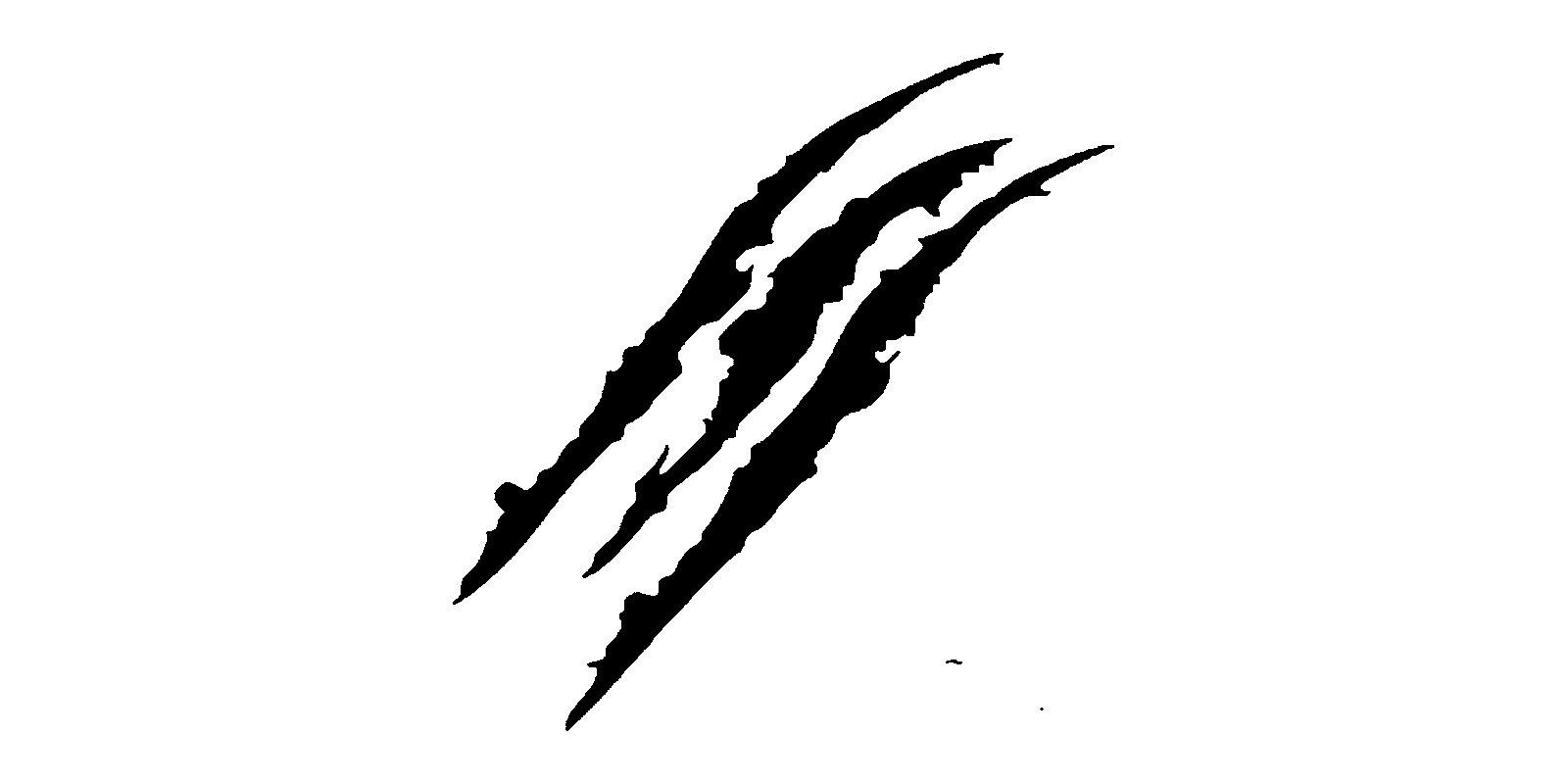 Three-rip claw scratch decal design, 12 inches wide by 6 inches tall